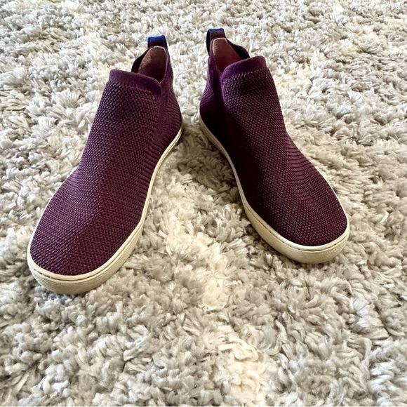Rothy's The Chelsea Berry Lattice Knit High Top Sneaker‎ Ankle Boots Size 9.5 - Picture 2 of 10